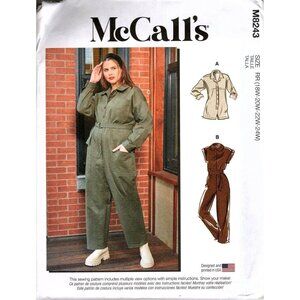 McCall's M8243 Womens 18W to 24W Jumpsuit and Rompers Uncut Sewing Pattern